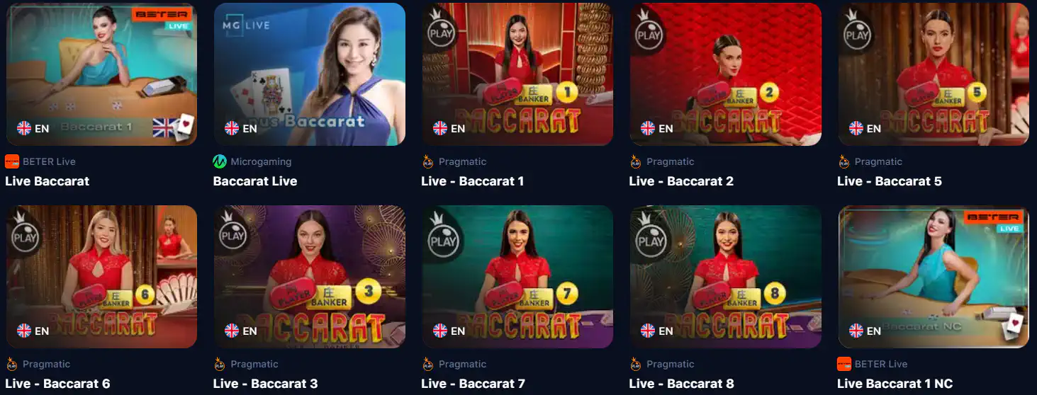 1win Live Baccarat